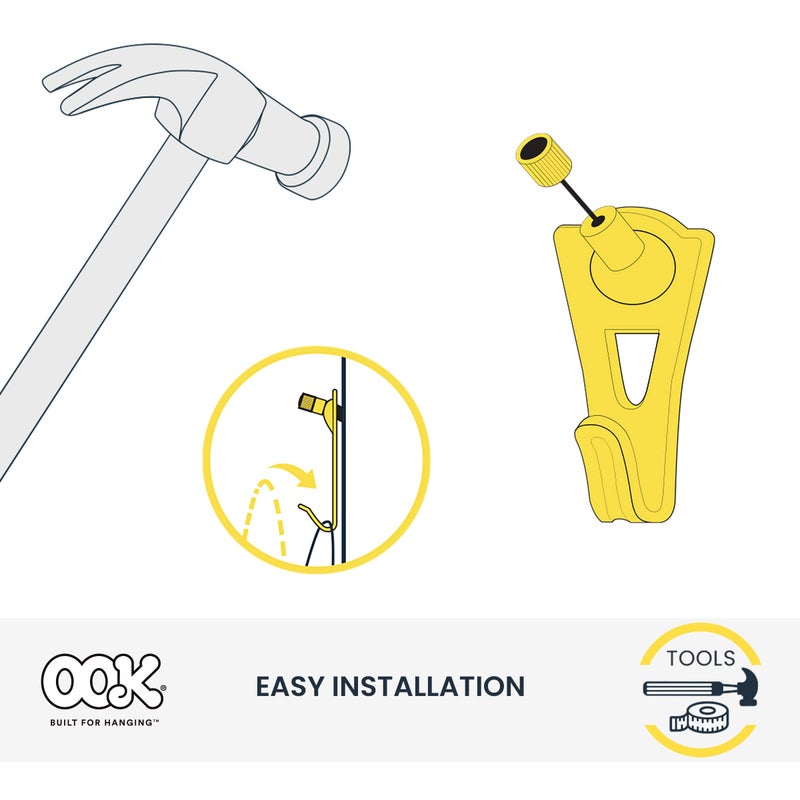 OOK 533022 Professional Picture Hangers, Art Hangers, Brass, Reusable Picture Hooks, 20lb (3 set) - Image 5